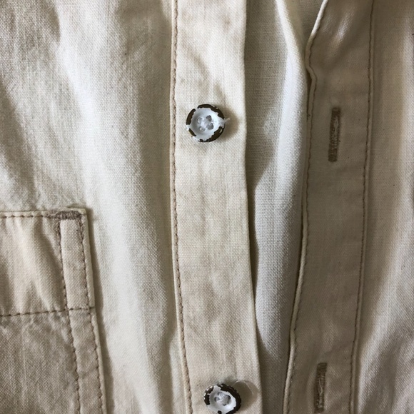 Madewell Cream Denim 1/4 button down - Picture 5 of 7